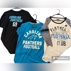 3 Carolina Panther shirts! All XL. Worn a handful of times! All great condition!
